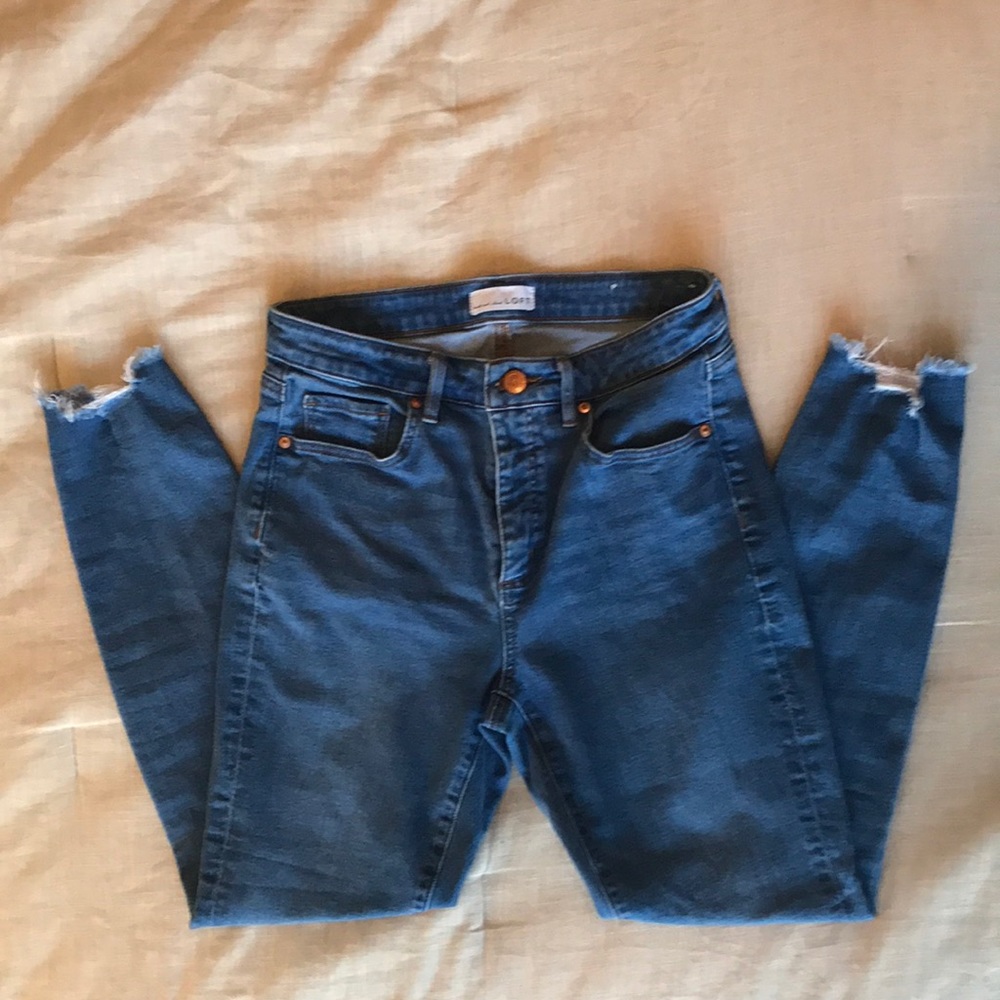 High Rise, Skinny Crop Loft Jeans - Size 8 Curvy
